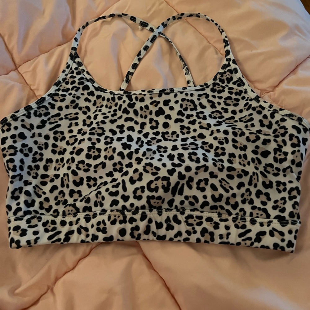 leopard print sport bra